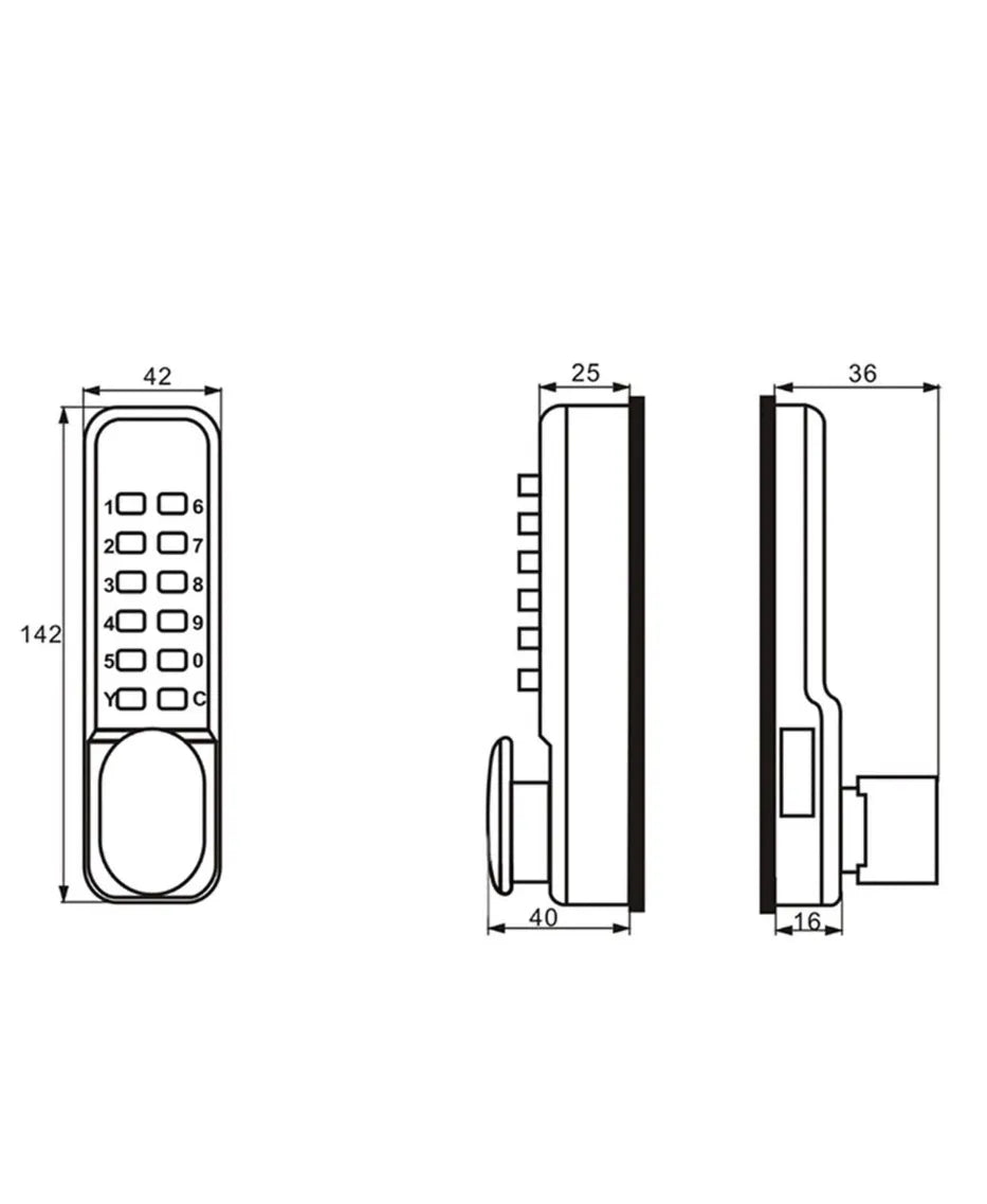 Cerradura de puerta mecánica sin llave con teclado digital