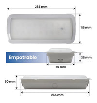 Luz de Emergencia LED Empotrable LED ATOMANT