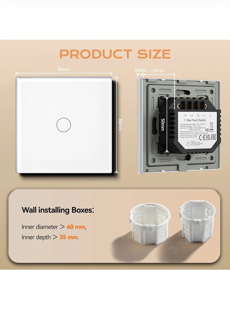 Interruptor Tactil luz pared BSEED