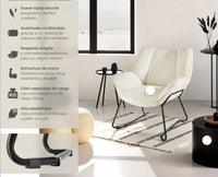 Sillón acolchado crema