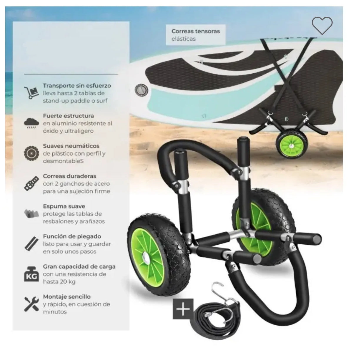 Carro de transporte para tabla de surf
