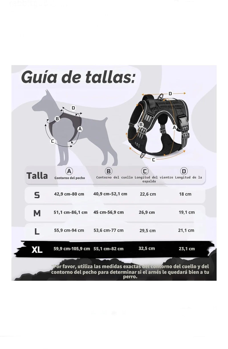 Arnes Perro Antitirones, Arnes Perro Grande Mediano Transpirable