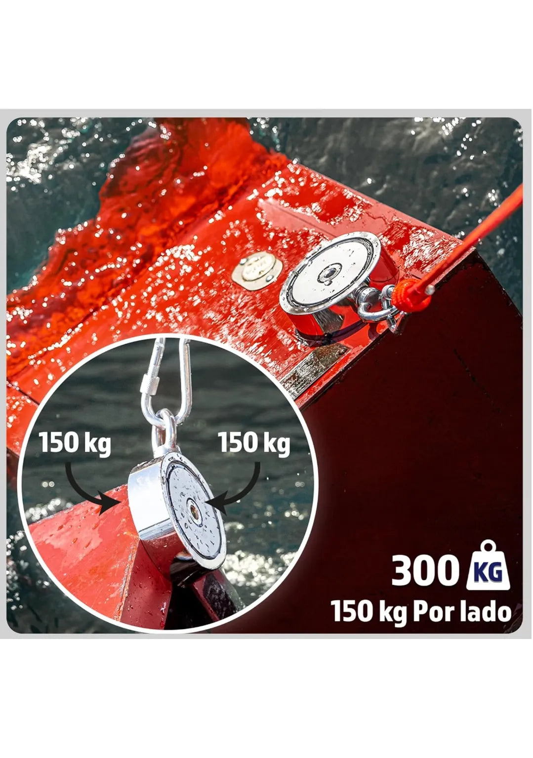Imanes Neodimio Potente Fuerza de Atracción 300KG (2x 150kg)