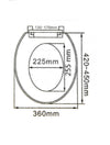 Asiento de inodoro Ram Black Soft Close con bisagras ajustables