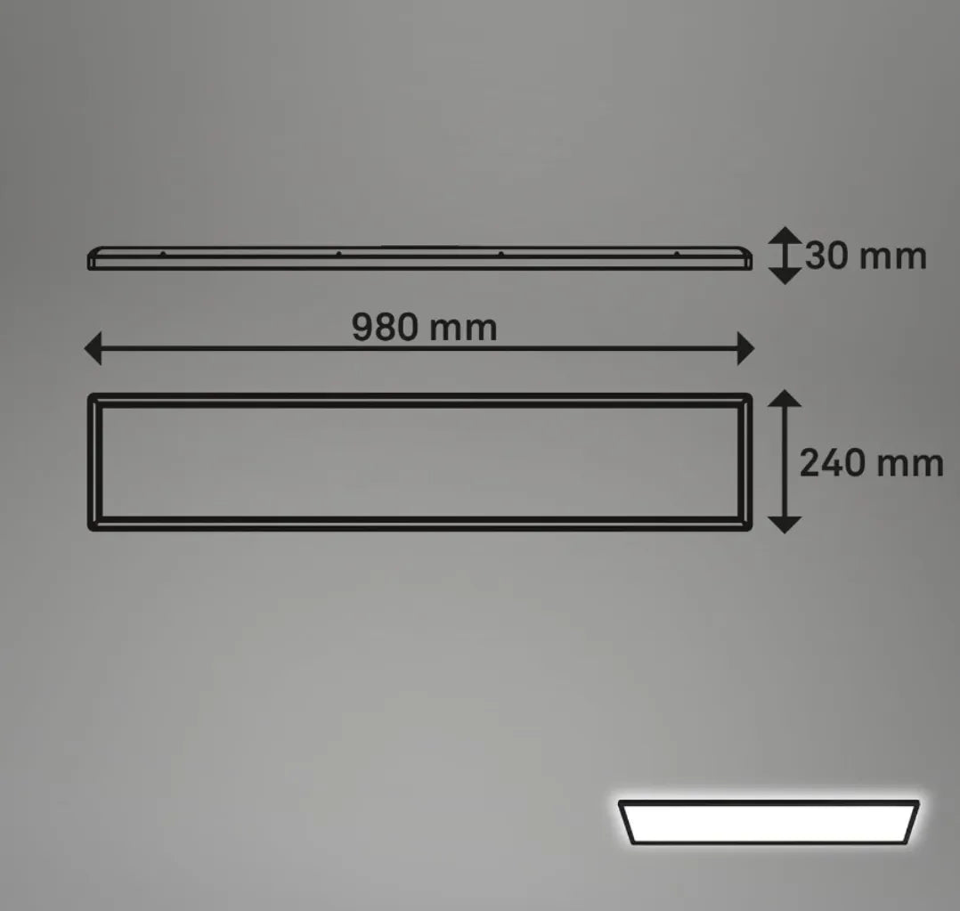 Plafón LED rectangular ultra plano - Briloner