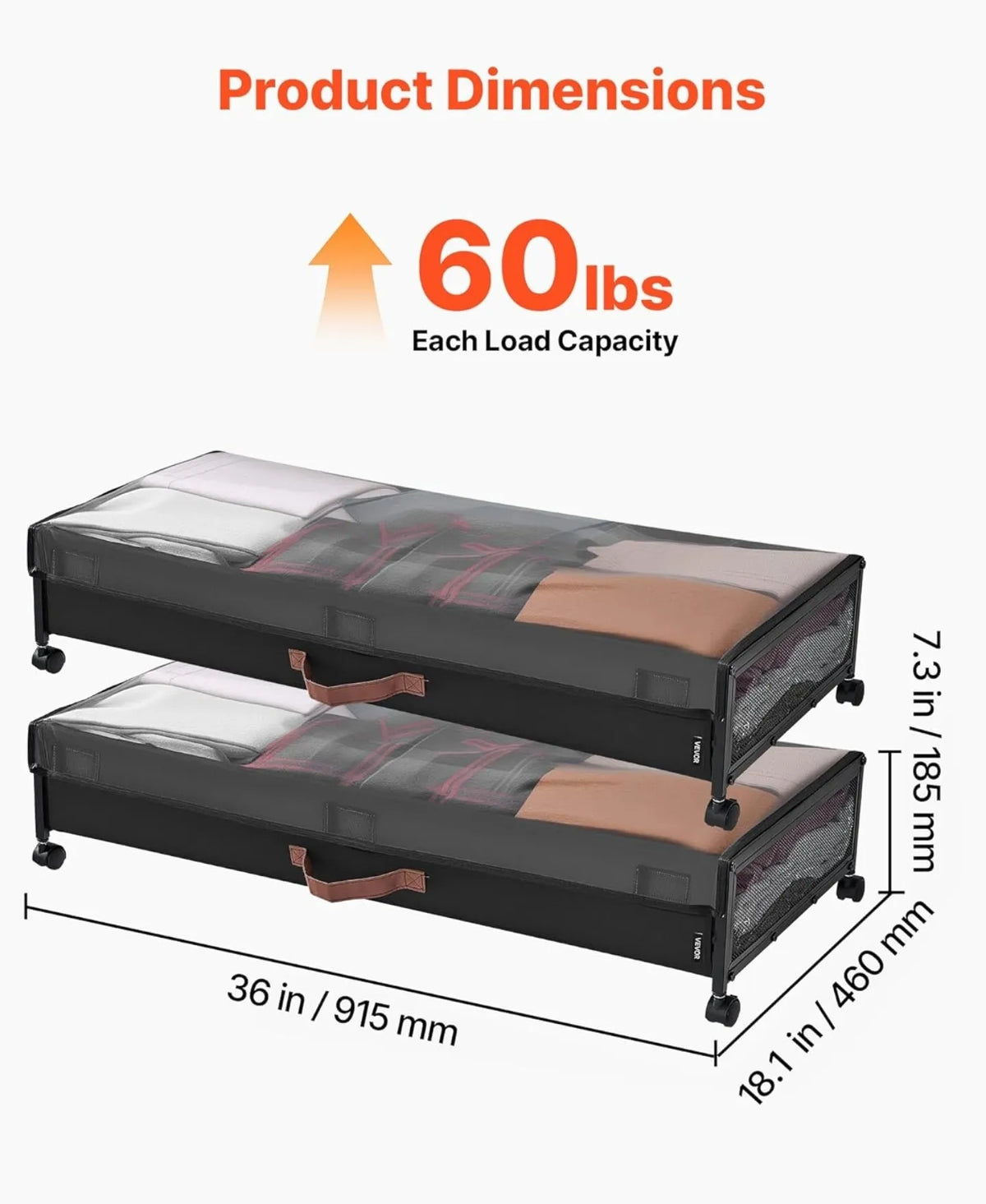 Contenedor de Almacenaje para Debajo de Cama con Ruedas