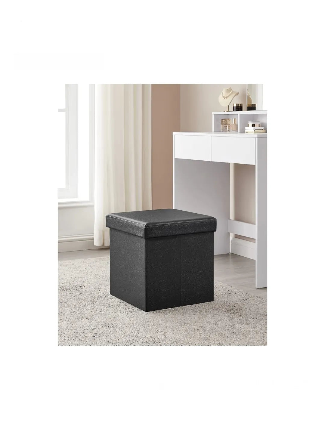 Baúl Puff Taburete Negro