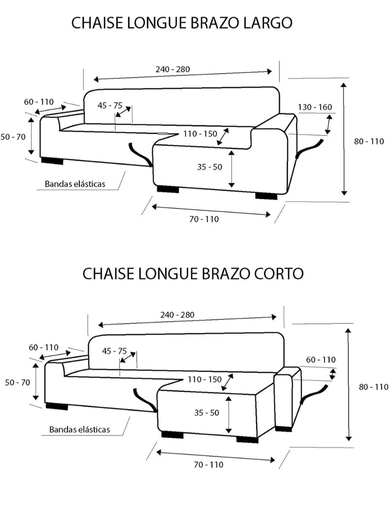 Funda chaise longue brazo corto - Martina home