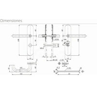 Juego de tiradores de acero inoxidable para puerta Bricard