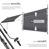 Toldo plegable para balcón 400x180