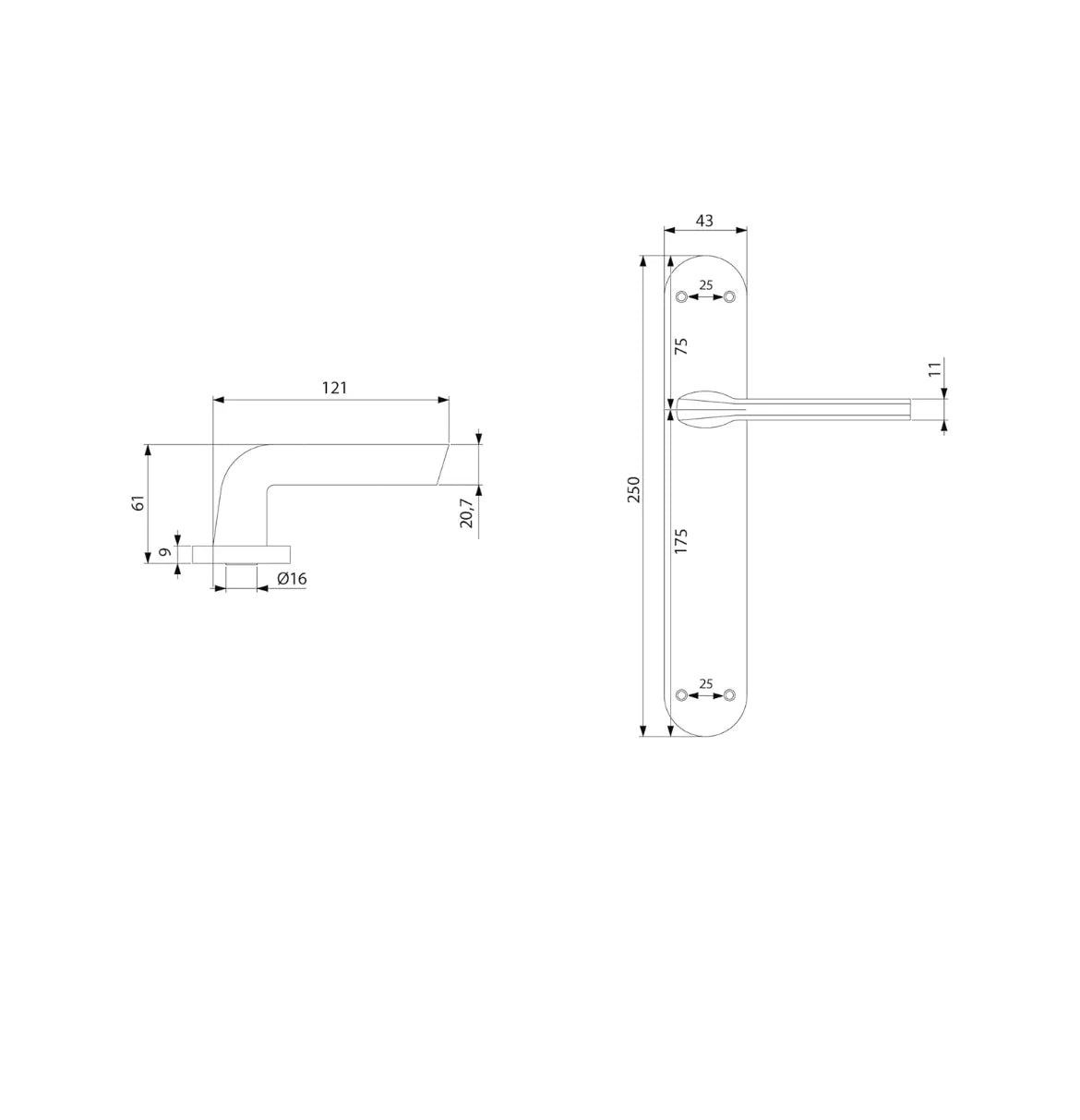 Manetas para puertas Emuca