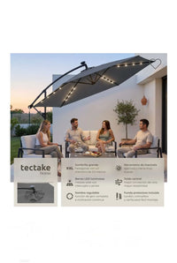 Parasol de brazo articulado ARTEMIS gris