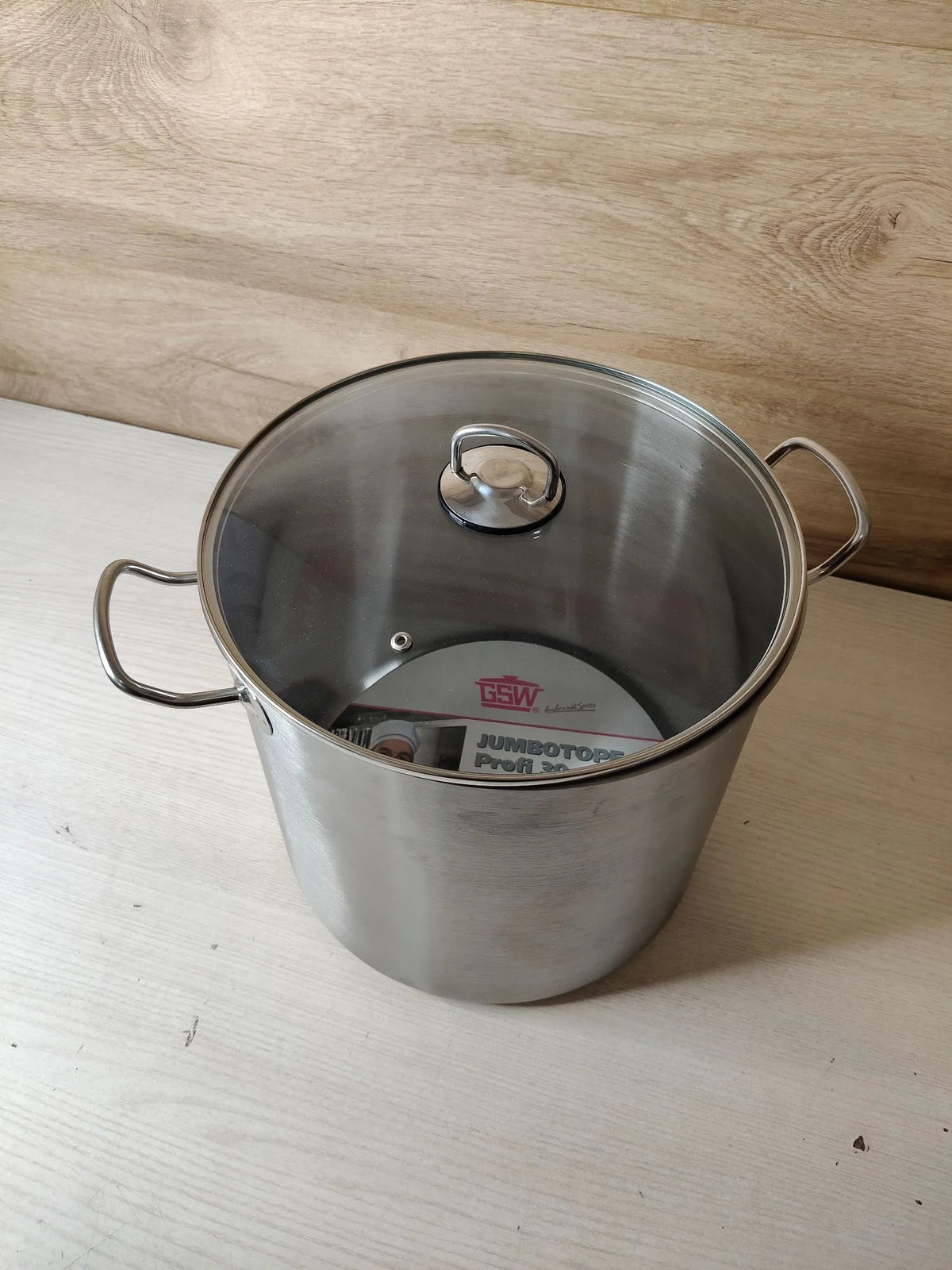 Olla grande profesional con tapa de cristal 30 x 28 cm