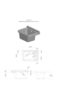 Lavabo de pared de resina Negrari