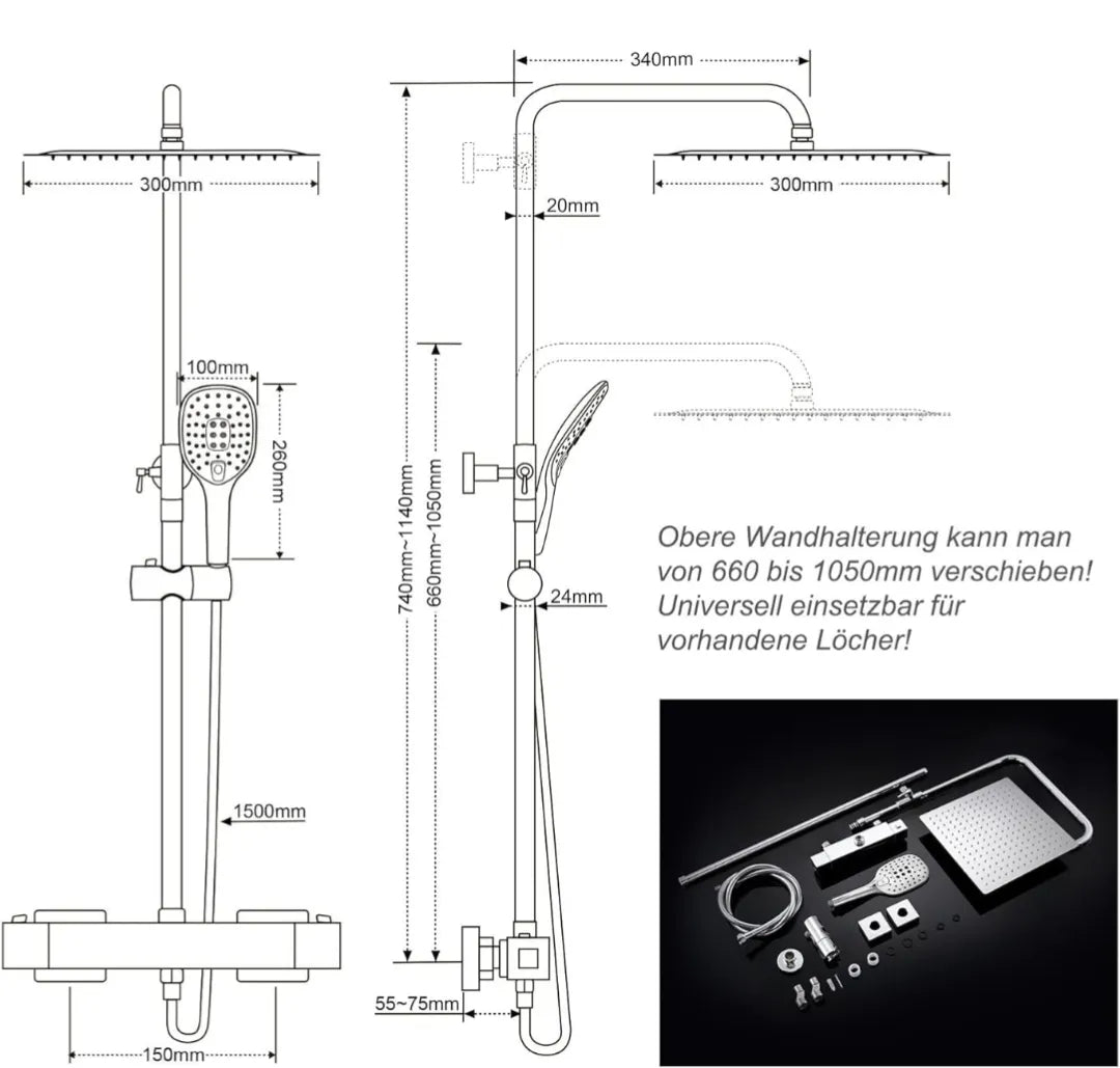 Columna Ducha con Grifo - JOHO