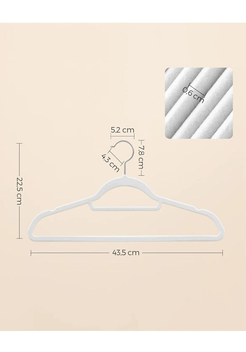 Percha de Terciopelo Blanca SONGMICS