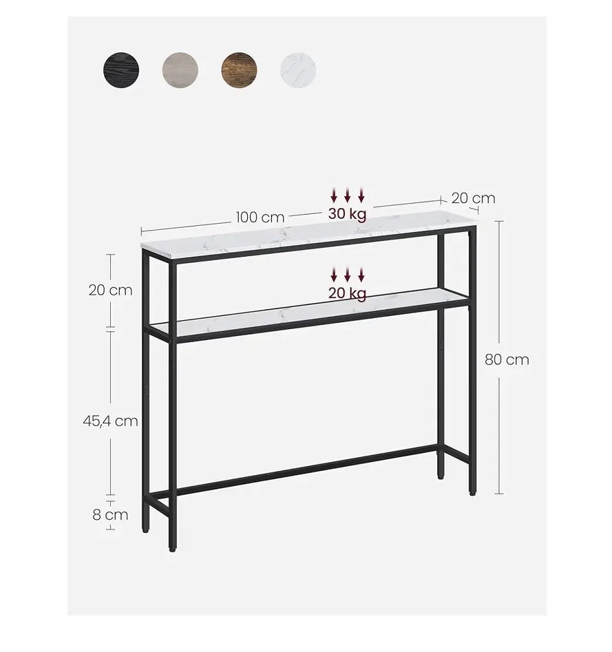 Mesa consola delgada de 2 niveles