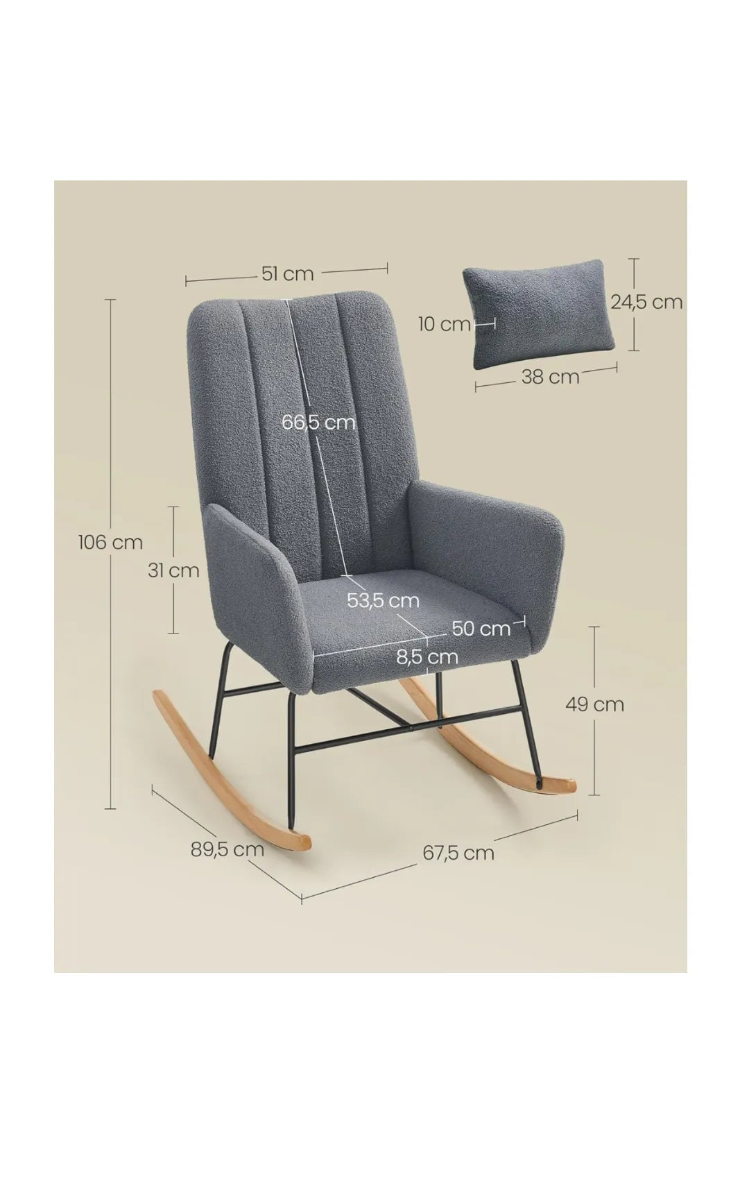 Silla Mecedora, con Reposabrazos, Reclinable