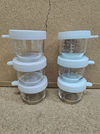 6 Recipientes de vidrio para porciones 150ml Beaba