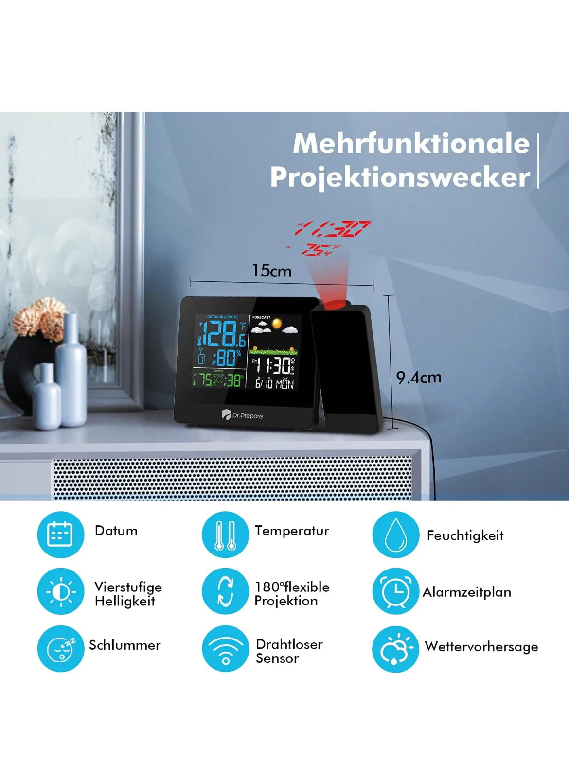 Despertador Proyector Techo DR.PREPARE