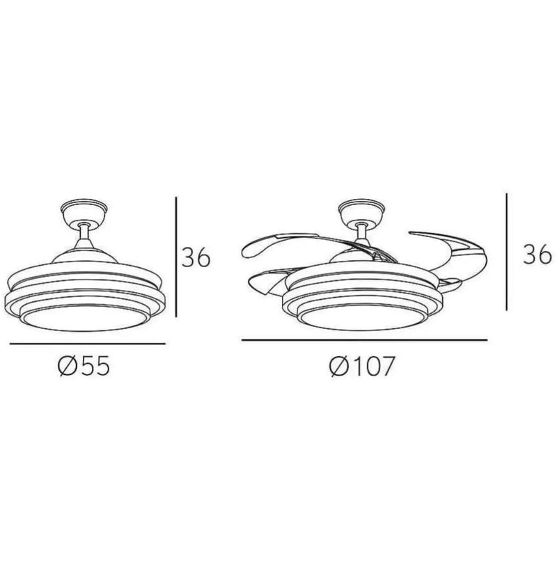 Ventilador de techo con luz - Fabrilamp