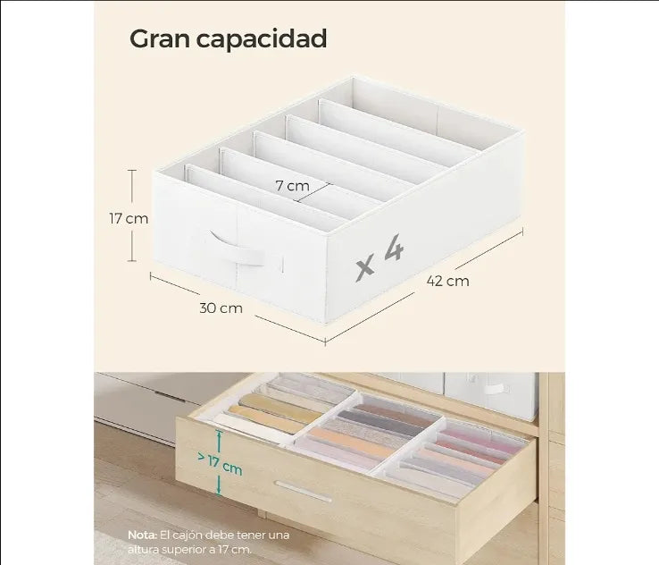 Juego de 4 Organizadores de Cajón