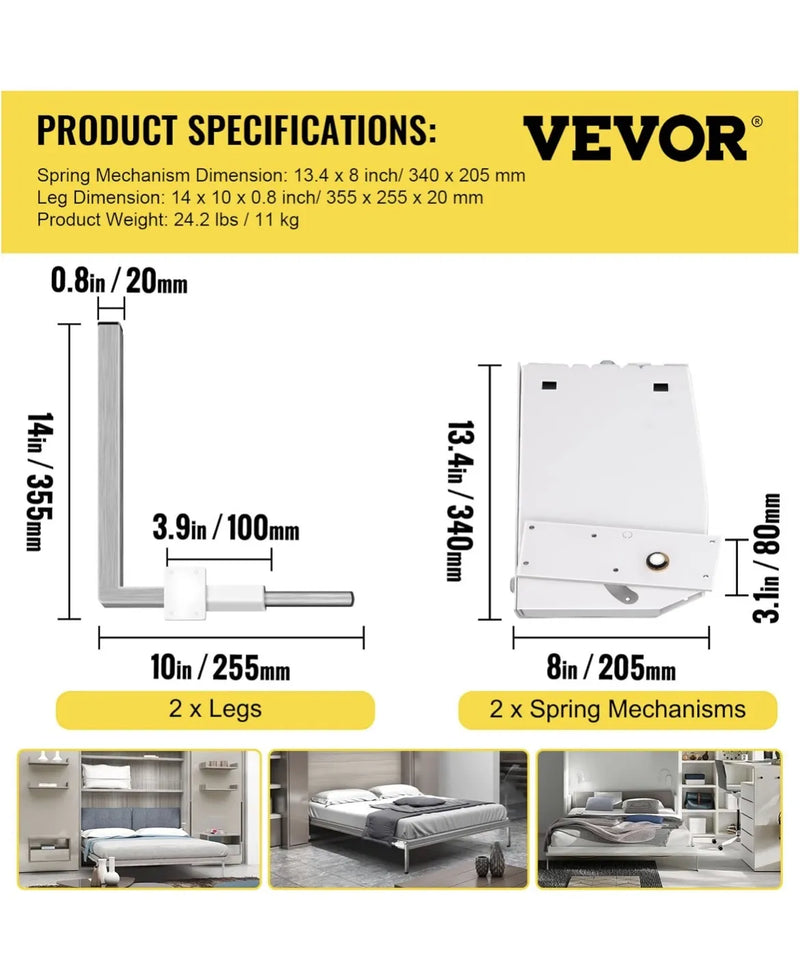 Kit de herrajes para Cama Abatible VEVOR