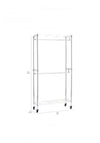 Perchero de ropa de doble barra con ruedas, 91 x 35,5 x 183 cm