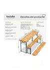 Conjunto de mesa y bancos para exterior SISSI 170cm