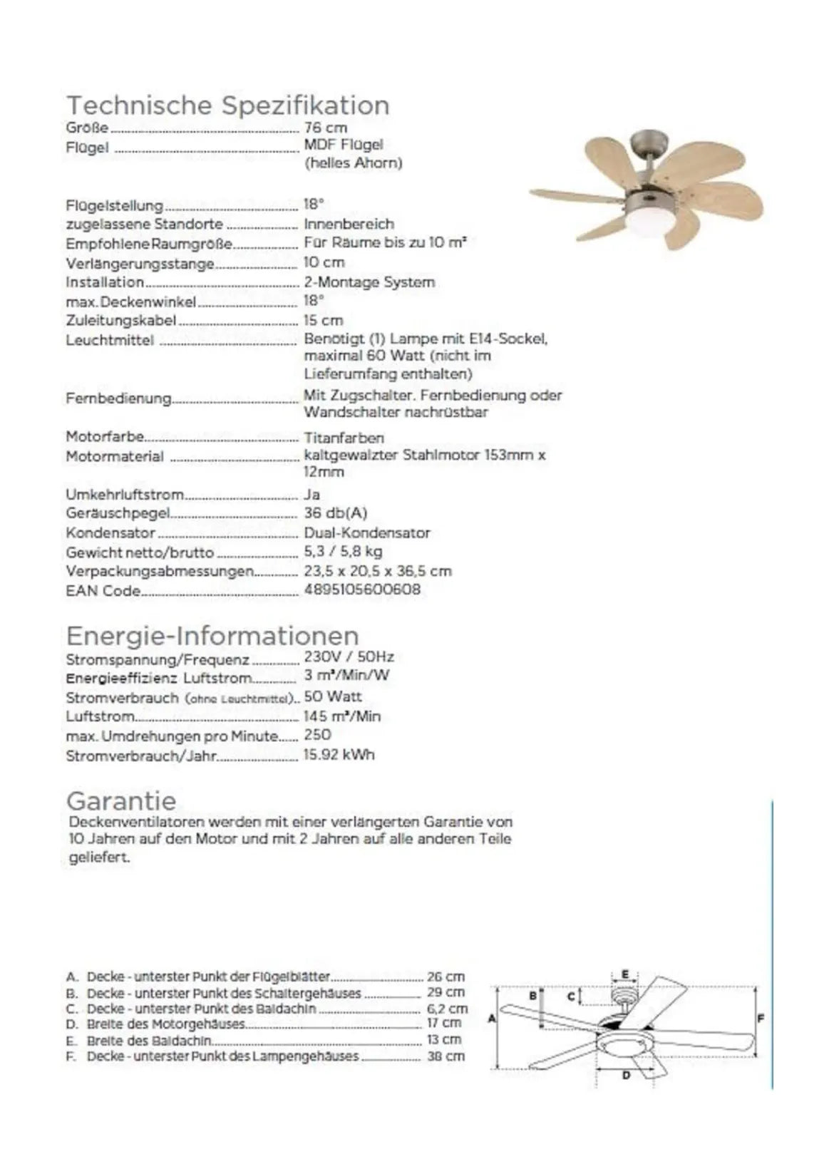 Ventilador de Techo Westinghouse