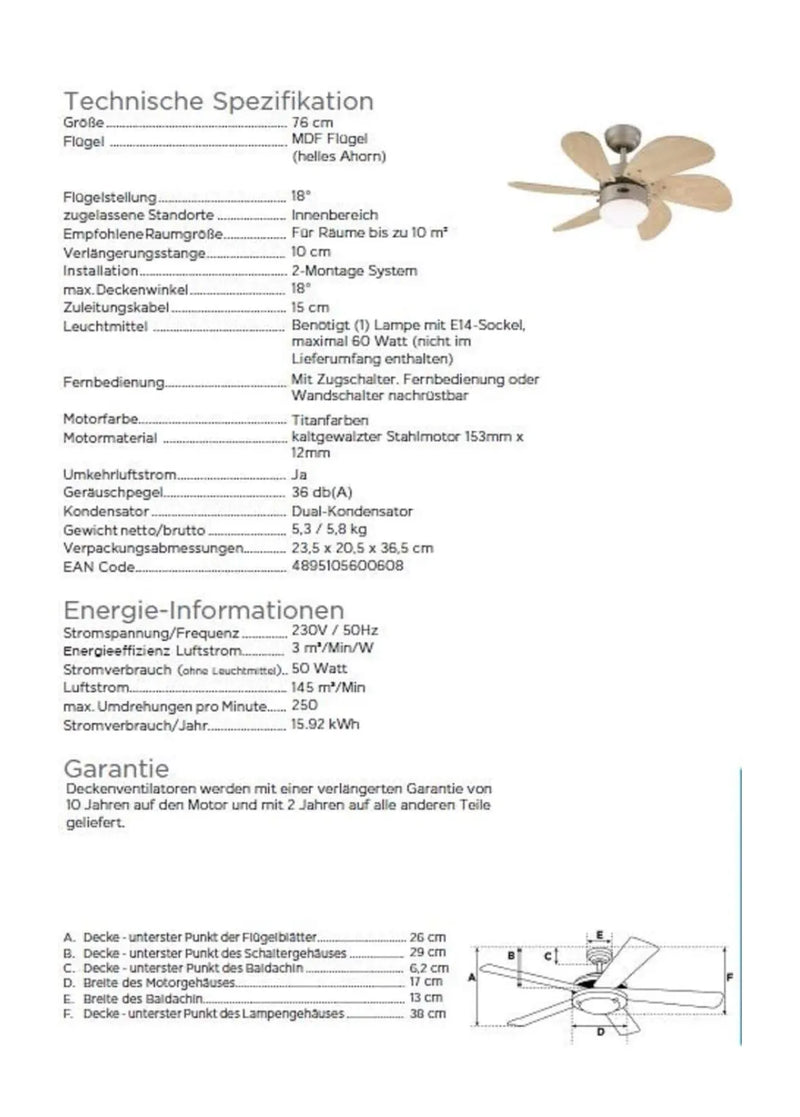 Ventilador de Techo Westinghouse