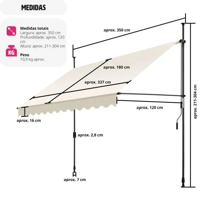 Toldo plegable para balcón