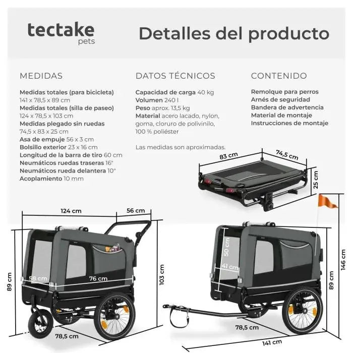 Remolque plegable para bicicleta