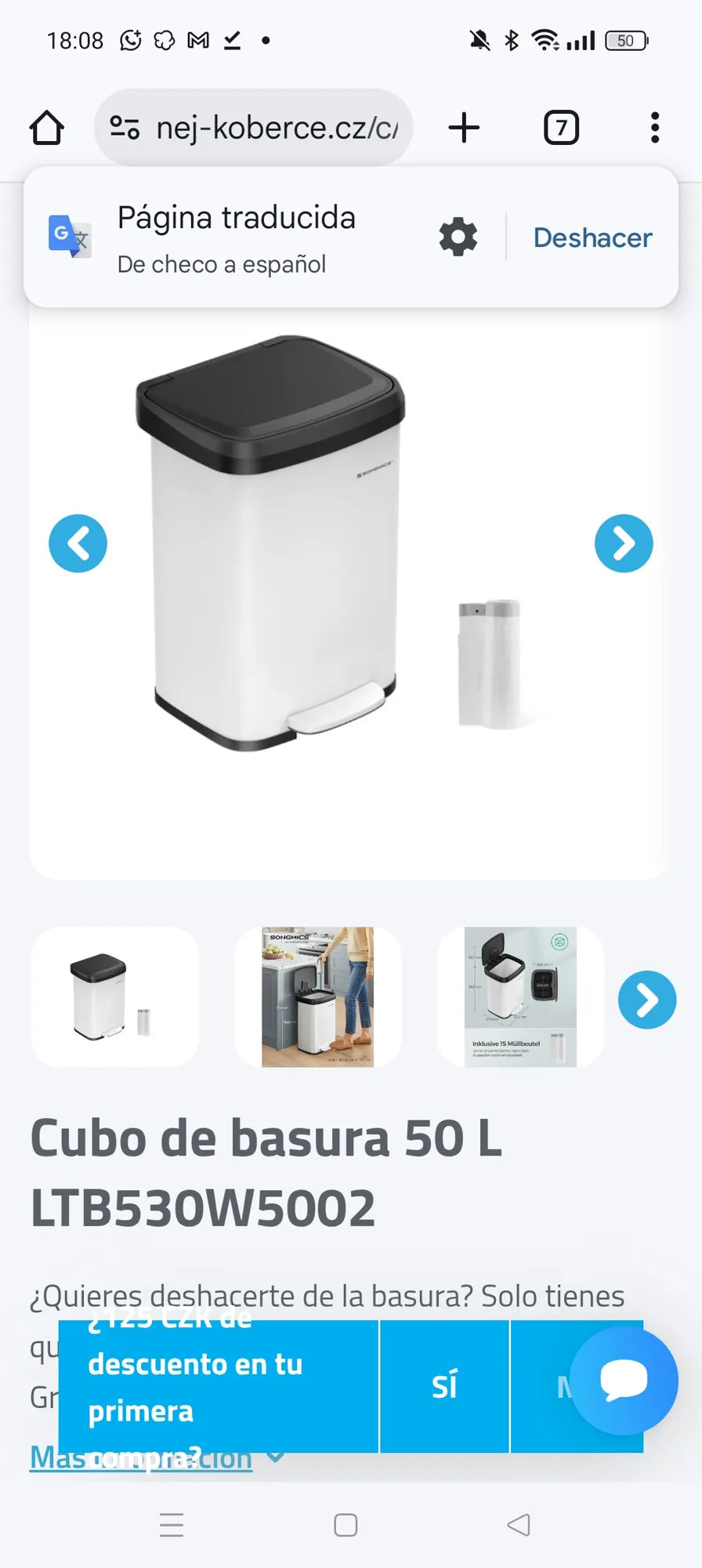 Cubo de basura - Songmics
