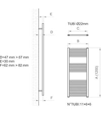 Toallero de baño 600x1200mm - Ercos