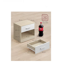 Mesita de Noche, Mesa Auxiliar con Cajón