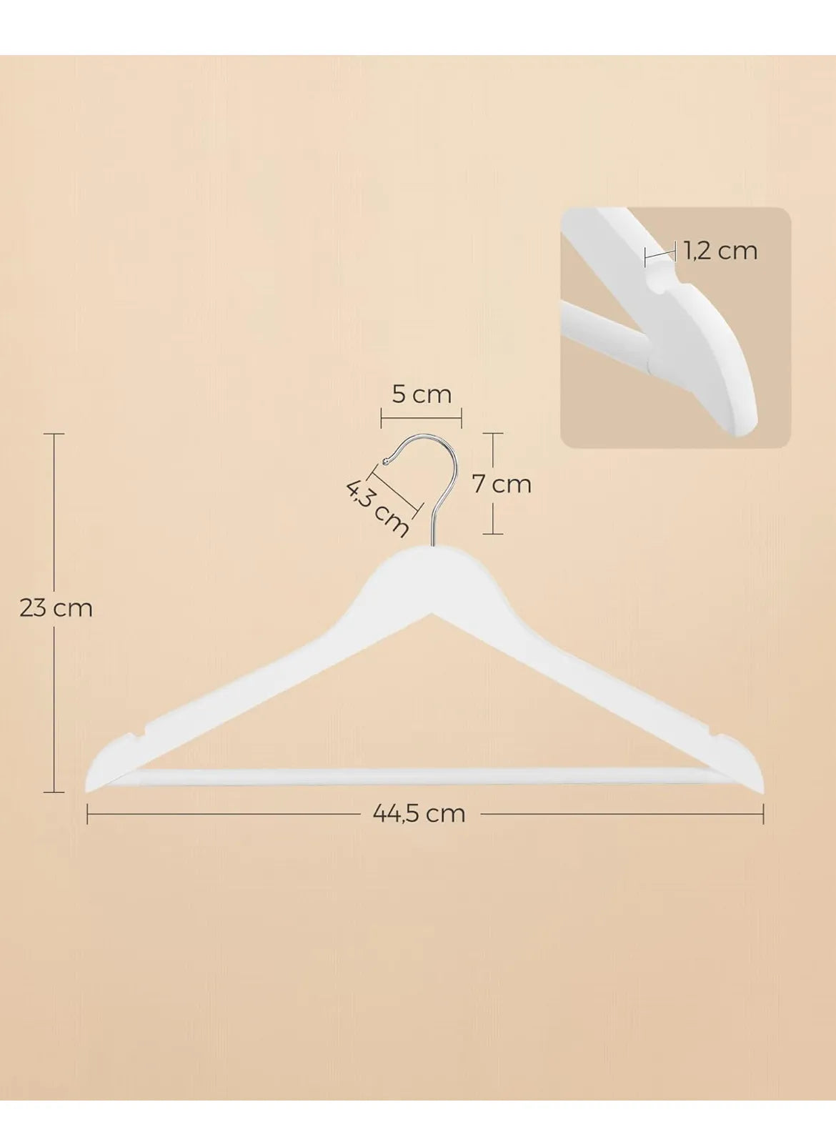Percha de Madera Maciza 50 UDS SONGMICS
