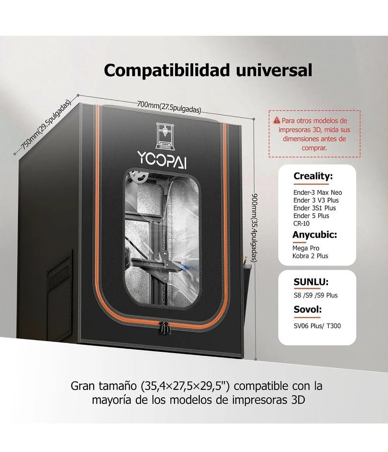 Carcasa de Impresora 3D con Ranura para luz YOOPAI