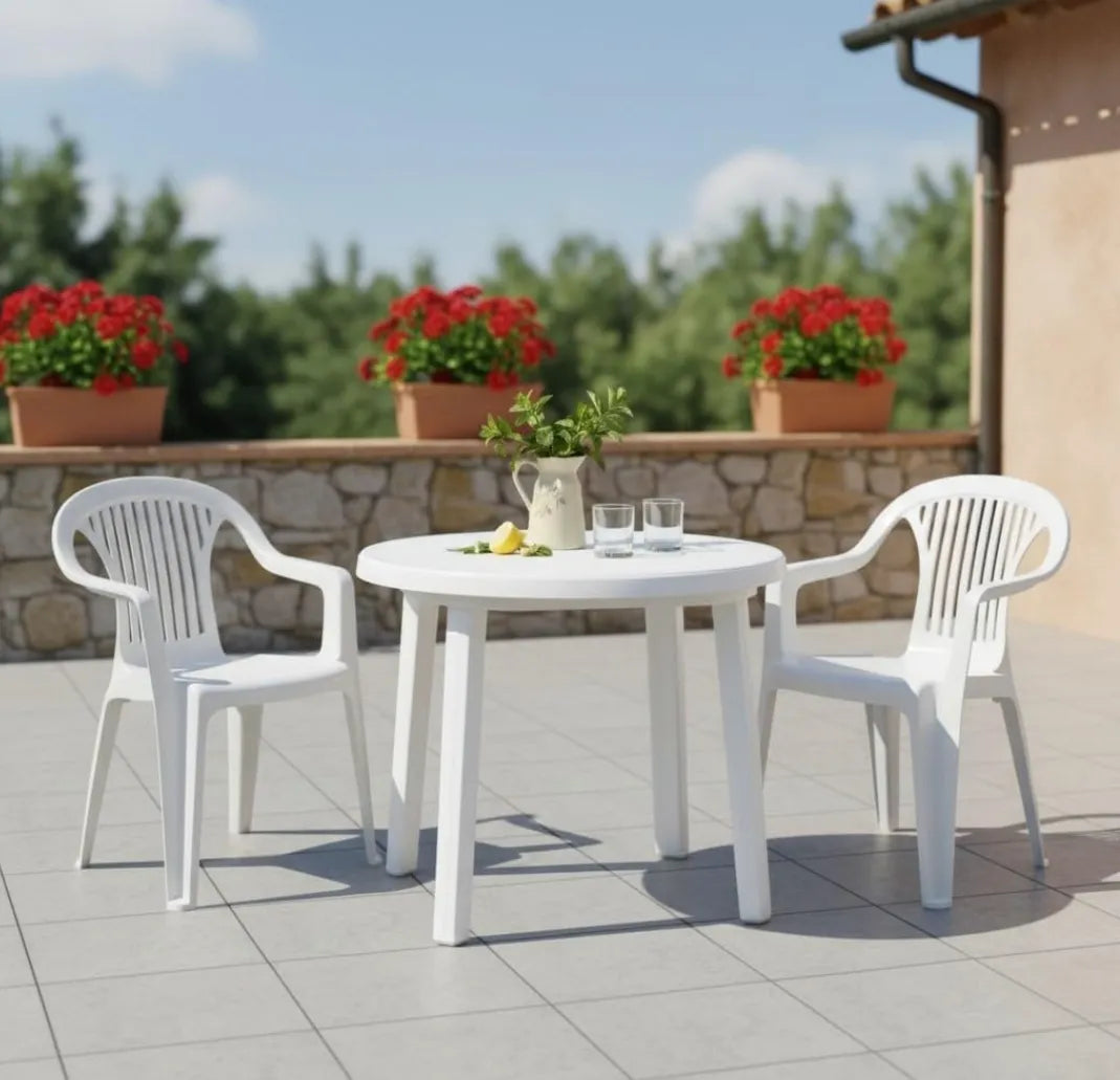 Mesa de jardín blanca braga 90cm