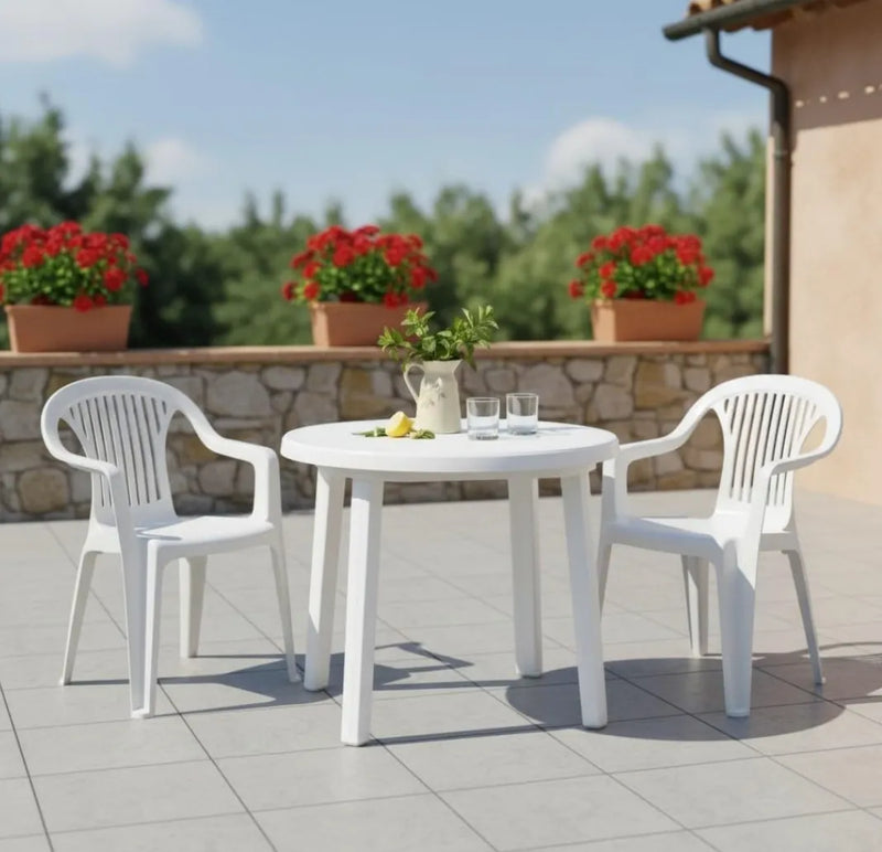 Mesa de jardín blanca braga 90cm
