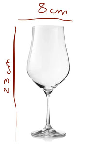 Juego de 6 copas de vino tinto Crystalex