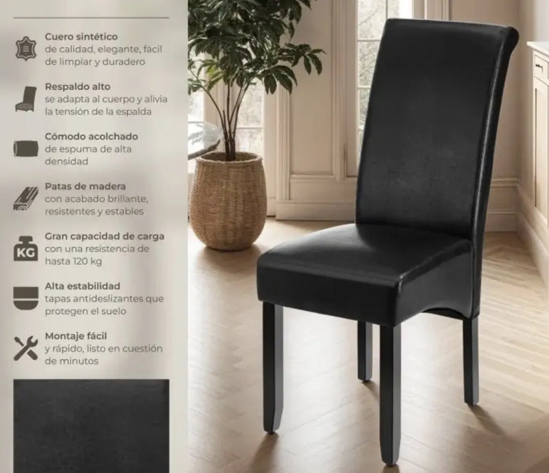 Silla de comedor acolchada