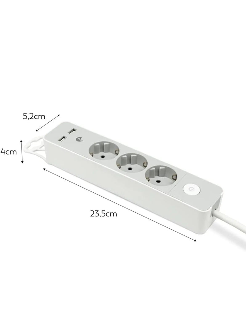 Regleta de 3 enchufes + 2 USBs Garza