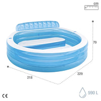 Piscina hinchable redonda con respaldo Intex