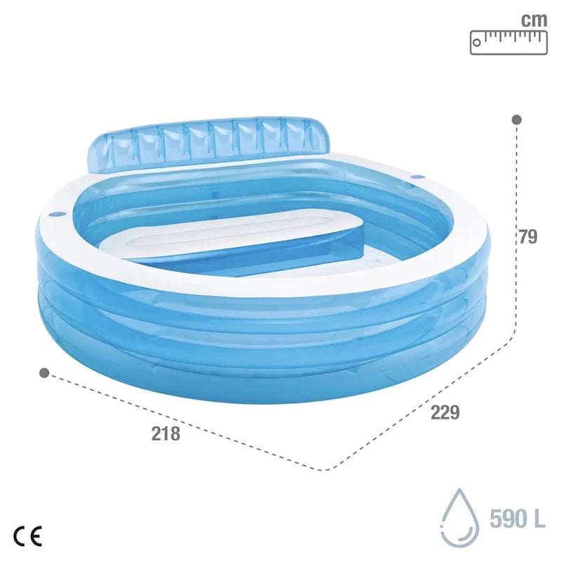 Piscina hinchable redonda con respaldo Intex