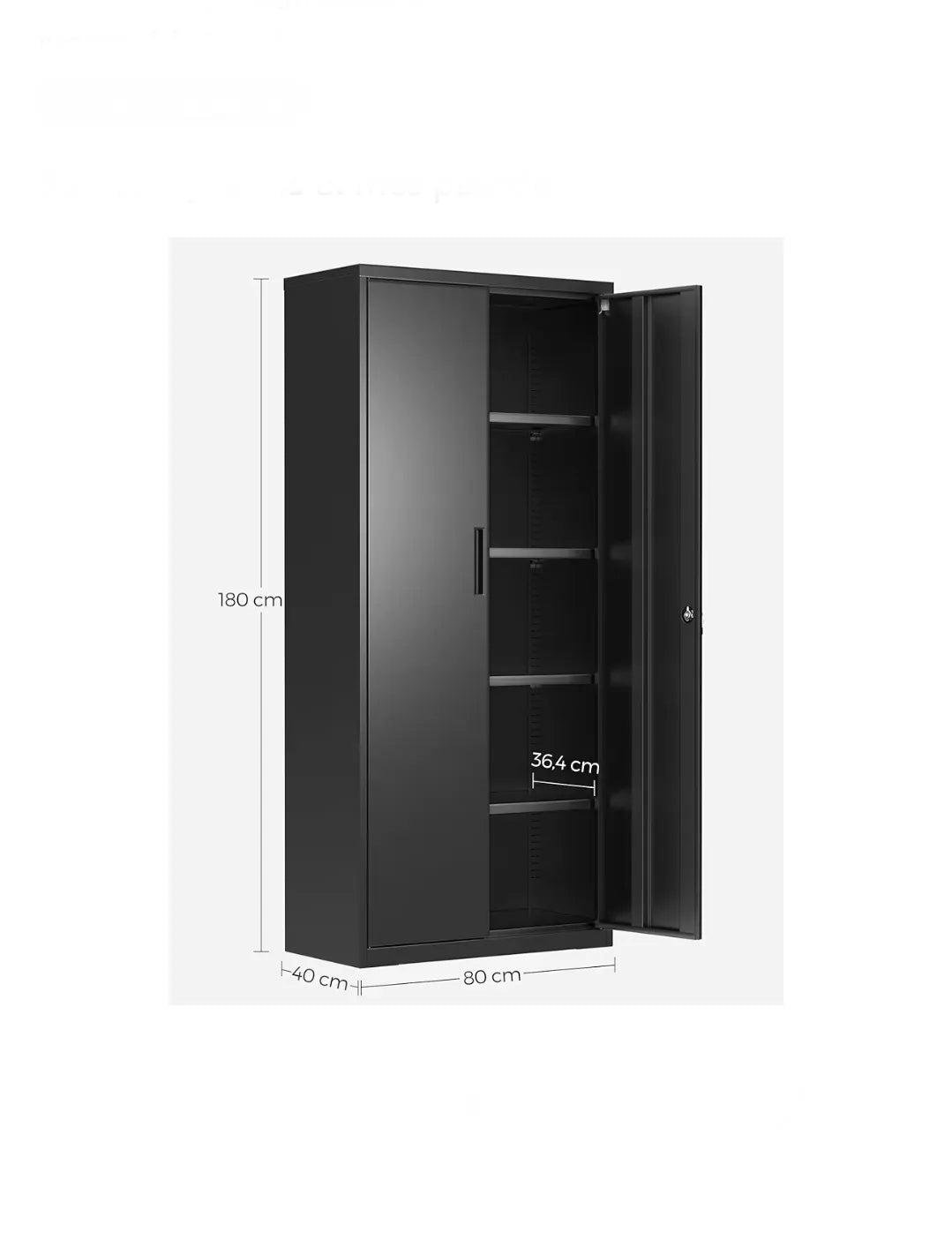 Armario de Garaje de 5 Estantes con 2 Puertas