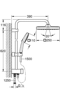 Columna de ducha Vitalio Comfort 250 - Grohe