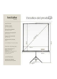 pantalla con trípode 152x152cm