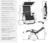 Silla Tumbona Plegable para Playa y Jardín