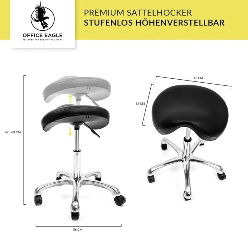 Taburete tipo silla con ruedas - Office eagle